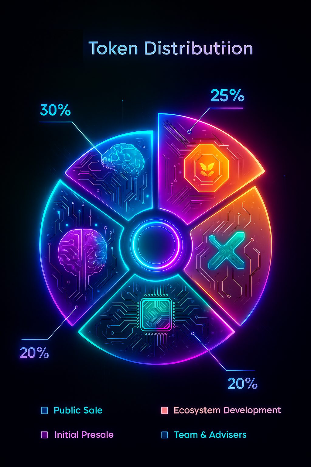 Pie chart of SPAX30T token distribution